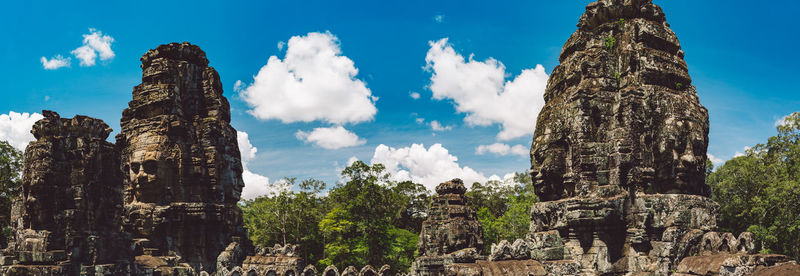 Low angle view of temple against sky