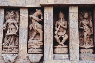 Stone carvings of hindu gods. 