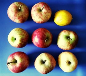 High angle view of apples