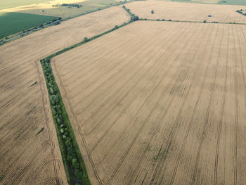 High angle view of field