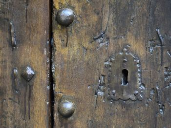 Close-up of metal door