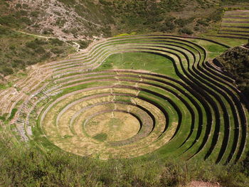 High angle view of old ruins