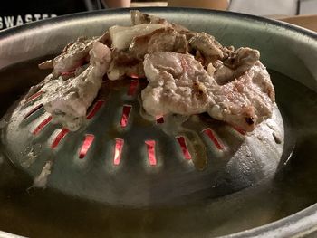 High angle view of dessert in plate