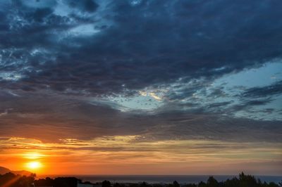 Scenic view of dramatic sky during sunset