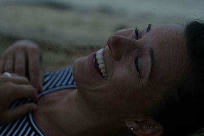 Close-up of man relaxing outdoors