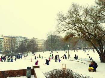 People walking in city