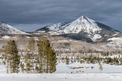 Snowcapped mountain against sky