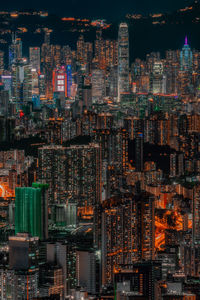 Illuminated cityscape at night