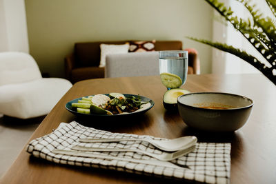 Close-up of food on table