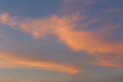 Low angle view of orange sky