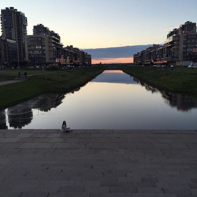 city, reflection, sky, people, water, sunset, outdoors, travel destinations, architecture, one person, adults only, day, adult