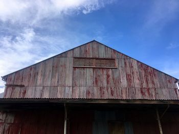 Low angle view of old building against sky