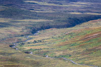 High angle view of land