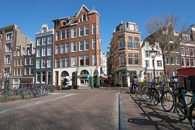 City scenic from amsterdam at the singel in the netherlands