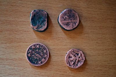High angle view of food on table