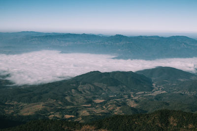 High angle view of landscape against sky