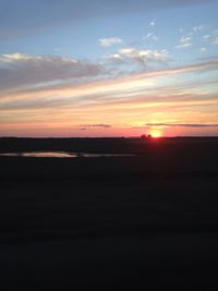 Silhouette of landscape at sunset