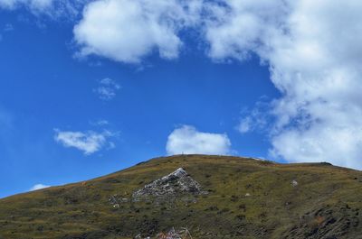 Low angle view of mountain against sky