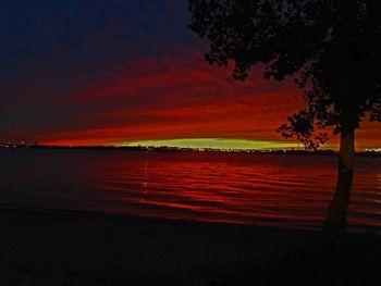 Scenic view of sunset over river