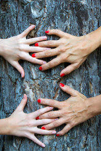 Midsection of woman with hands