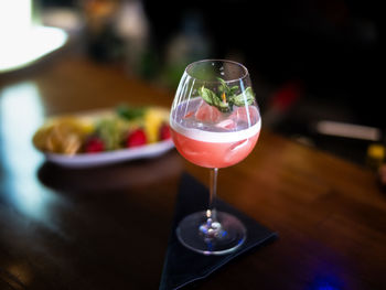 Close-up of drink on table