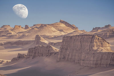 Scenic view of rock formations against sky