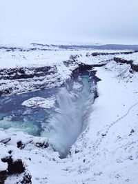 Scenic view of snow covered landscape