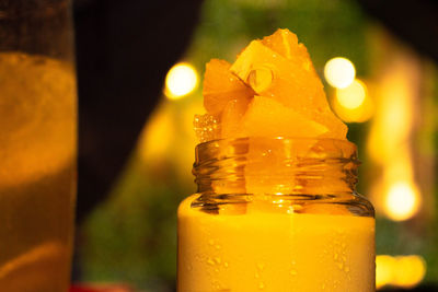 Close-up of drink in glass