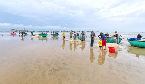 Group of people on beach