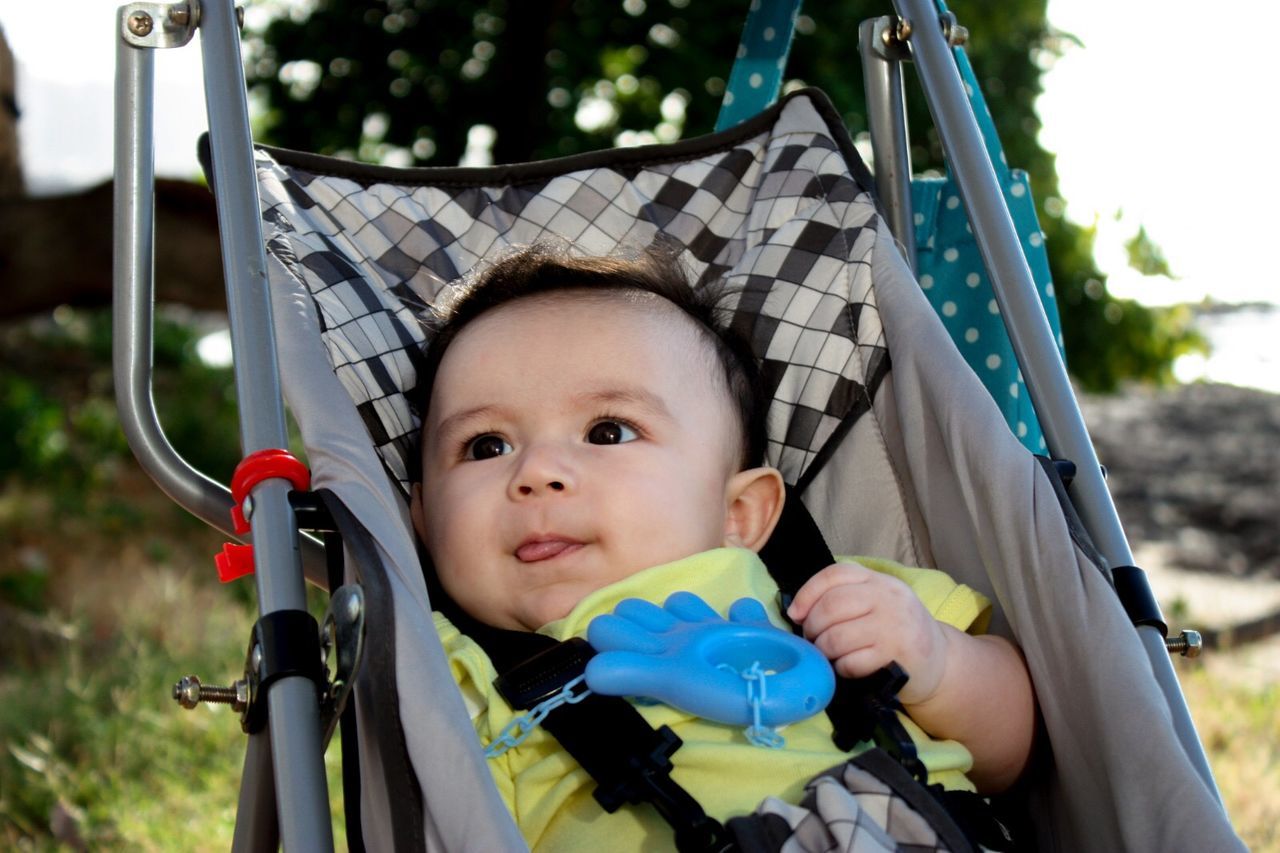 cute, real people, child, portrait, baby, innocence, childhood, young, front view, babyhood, looking at camera, headshot, one person, holding, day, toddler, clothing, lifestyles, outdoors