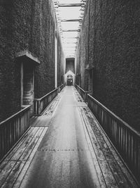 Narrow alley along buildings