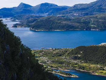 High angle view of fjords