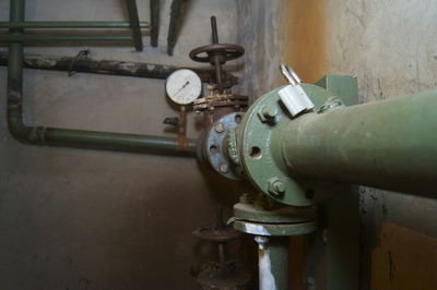 Close-up of rusty machine part