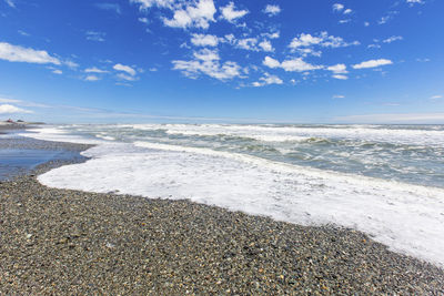 Scenic view of beach against sky