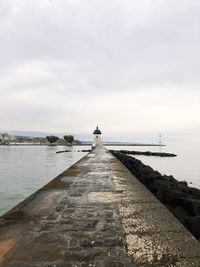 Stone path with views over lake 