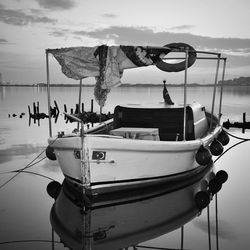 View of boats in calm sea