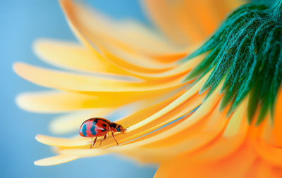 Close-up of bee pollinating flower