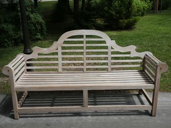 Empty bench in park