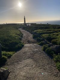 Scenic view of landscape against sky during sunset