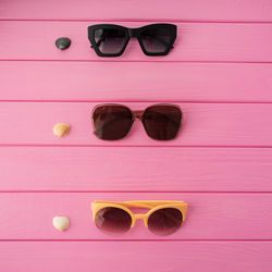 Close-up of sunglasses on table