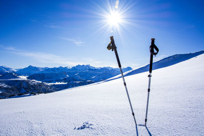 Snow covered mountain against sky