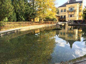 Reflection of buildings in river