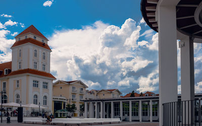 Low angle view of buildings against sky