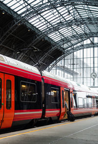 Train at railroad station platform