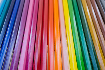 Full frame shot of multi colored pencils