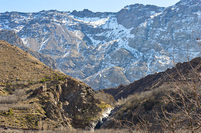 Scenic view of snowcapped mountains