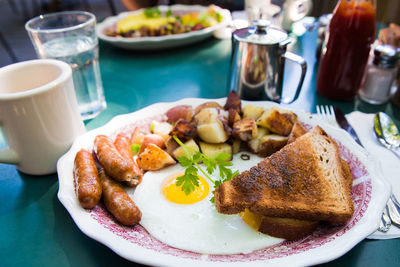 Close-up of served food