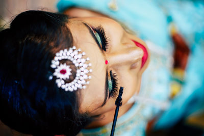 Close-up portrait of woman