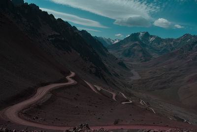 Scenic view of arid landscape against sky