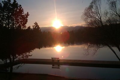 Sunset over lake